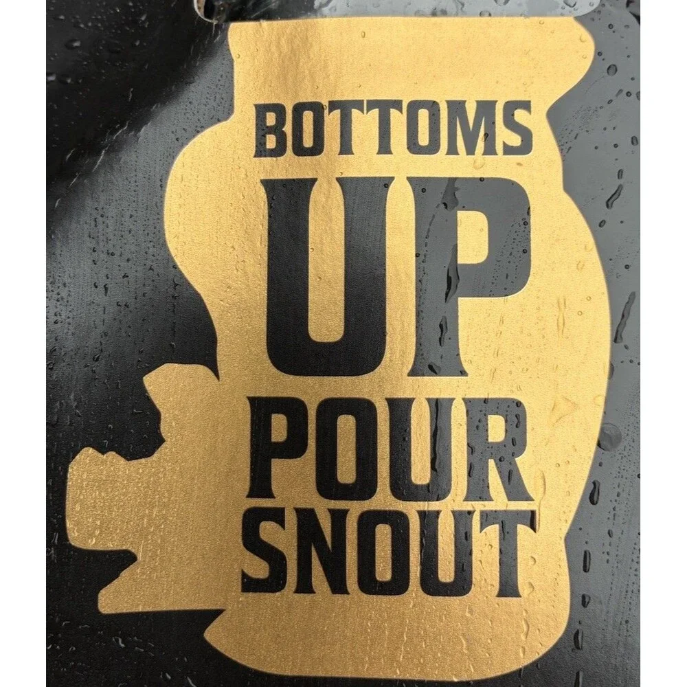 WhistlePig Bottoms Up Pig Bottle Pourer Pour Spout Gold/Black Metal Rubber